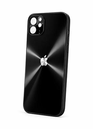 Чохол із пластикового скла із закритою камерою на iphone 12 pro max чорний ( № 18 )