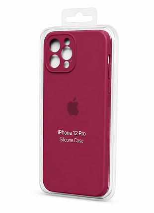Силіконовий чохол на iphone 12 pro ( рожевий )
