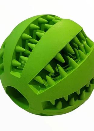 Інтерактивна іграшка м'ячик для собак animall з отворами для корму 6 см, green