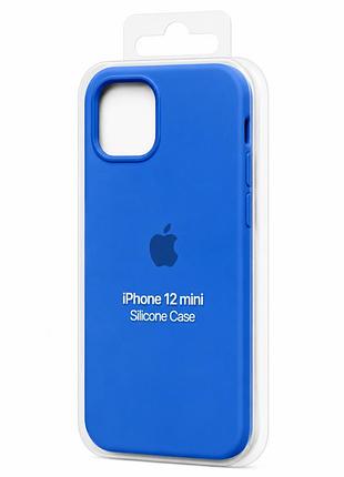 Силіконовий чохол з мікрофіброю та покриттям softtouch для iphone 12 mini блакитний ( full № 56 )
