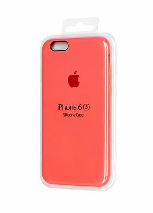 Силиконовый чехол silicone case с микрофиброй и открытым низом для iphone 6 / 6s coral