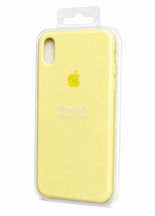 Силіконовий чохол з мікрофіброю та покриттям softtouch для iphone xr лимонний ( full № 42 )