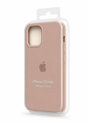 Силіконовий чохол з мікрофіброю та покриттям softtouch для iphone 12 mini пудровий ( full № 19 )