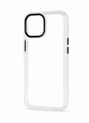 Протиударний чохол для iphone 12 | 12 pro з прозорого полікарбонату та силіконовими бортиками white