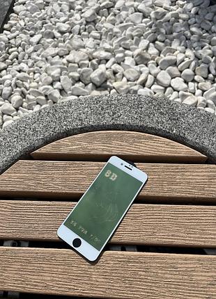 Дзеркальне захисне скло 8d mirror glass (full glue / зелений відтінок) для iphone 7 plus / 8 plus white