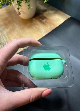 Чехол для наушников airpods pro с карабином и покрытием softtouch бирюзовый ( high №46 )