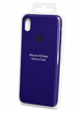 Силіконовий чохол з мікрофіброю та покриттям softtouch для iphone xs max фіолетовий ( full № 30 )