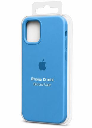 Силіконовий чохол з мікрофіброю та покриттям softtouch для iphone 12 mini блакитний ( full № 16 )