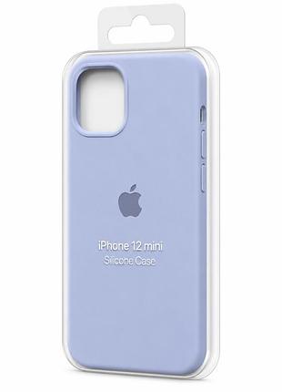 Силіконовий чохол з мікрофіброю та покриттям softtouch для iphone 12 mini блакитний ( full № 5 )