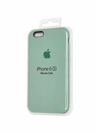 Силиконовый чехол silicone case с микрофиброй и открытым низом для iphone 6 / 6s turquoise