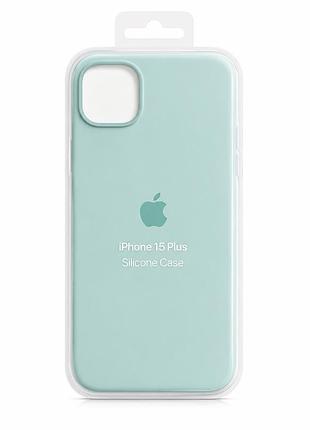 Силіконовий чохол з мікрофіброю та покриттям softtouch для iphone 15 plus turquoise