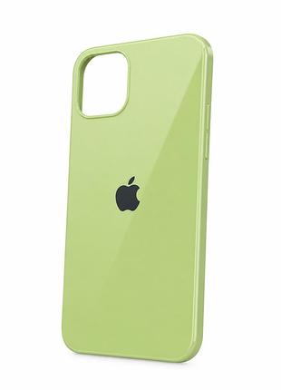 Стеклянный глянцевый чехол для iphone x | xs с закрытым низом зелёный ( №1 )