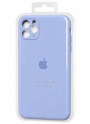 Силіконовий чохол з мікрофіброю та покриттям softtouch для iphone 11 pro max блакитний ( full camera № 5 )
