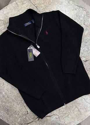 Мужской кардиган polo ralph lauren черный свитер поло вязка m (b)
