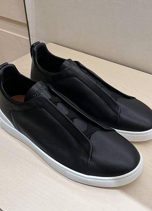 Чоловічі кросівки zegna чорний колір