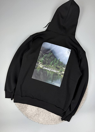 Чоловіче зимове худі patagonia чорне кофта патагонія на флісі xl (b)