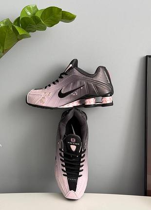 Кроссовки nike shox r4 white silver