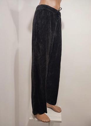 Хлопковые велюровые брюки liz claiborne размер l-3xl / черные прямые брюки на шнурке