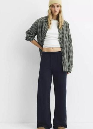 Темно синие хлопковые теплые широкие брюки на флисе pull &amp; bear
☝️☝️☝️☝️☝️☝️☝️☝️☝️☝️