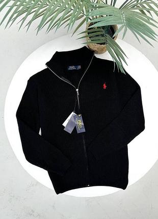 Мужской кардиган polo ralph lauren черный свитер поло вязка xl (b)