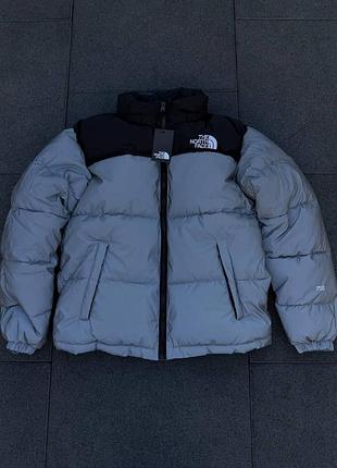 Чоловіча зимова куртка the north face оверсайз сіра рефлективна до -25*с пуховик тнф xl (b)