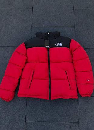 Мужская зимняя куртка the north face оверсайз красная до -25*с пуховик тнф m (b)