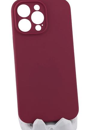 Чехол silicone case box для apple iphone 14 pro max бампер soft touch с микрофиброй бордовый (без лого)