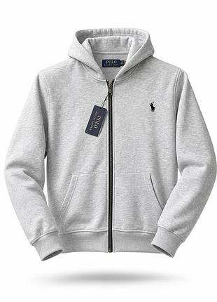 Чоловіча зіп-худі polo ralph lauren сіра кофта поло з капюшоном m (b)