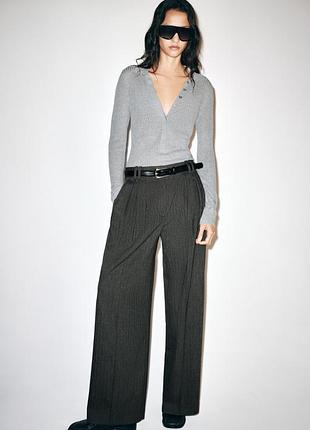 Широкие брюки в елку zw collection