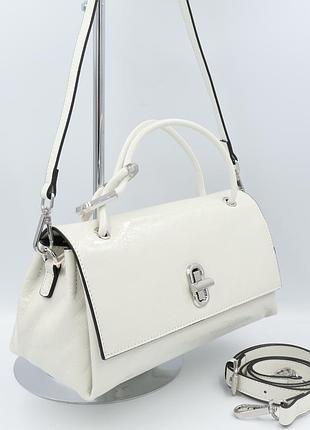 Сумка женская кожаная leather 3086 white