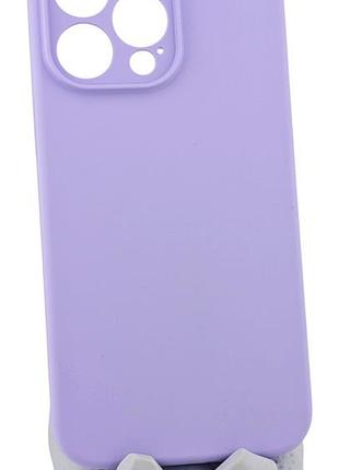 Чехол silicone case box для apple iphone 14 pro max бампер soft touch с микрофиброй сиреневый (без лого)
