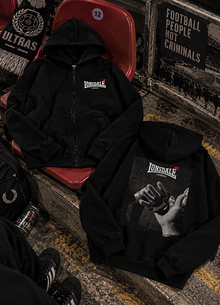 Мужская толстовка lonsdale черная зип-худи лонсдейл на змейке демисезонная m (b)