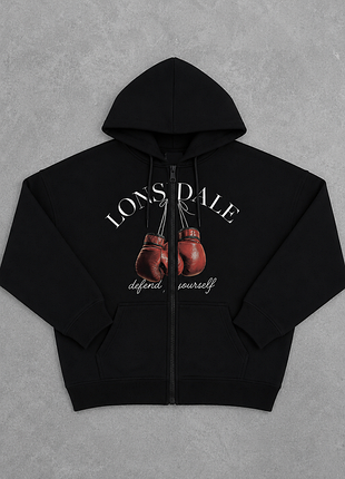 Мужская толстовка lonsdale черная зип-худи лонсдейл на змейке демисезонная l (b)