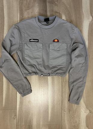 Лонгслів жіночий ellesse crop top сірий