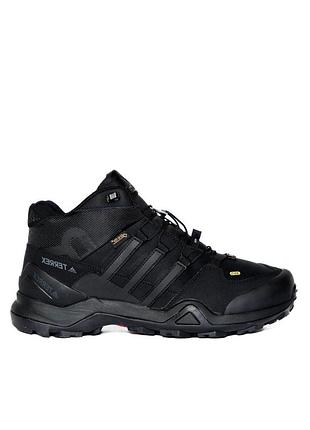 Чоловічі зимові кросівки adidas terrex fast r mid gore-tex чорні адіас рипстоп на гортекс 45 (29) (b)