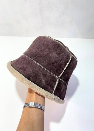 Капелюх панама коричневий на штучному хутрі