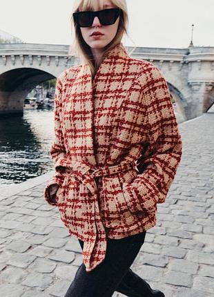 Жакет с поясом на основе шерсти zw collection