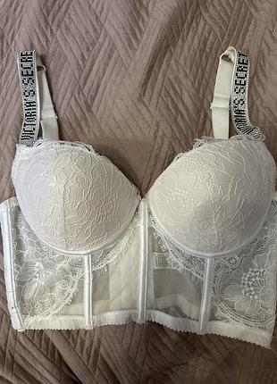 Корсет жіночий victoria's secret білий мереживний