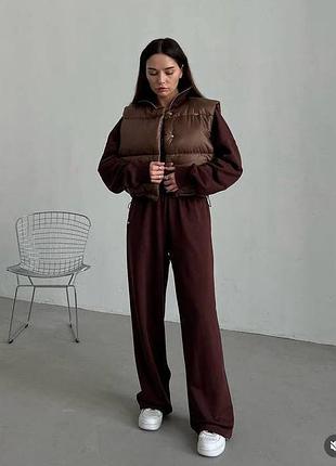 Стильный комфортный трендовый костюм тройка