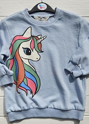 Туника с единорожкой, принт. голубой цвет. 98, 104, 116, 134, 140 см. h&amp;m