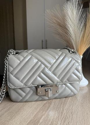 Сумка жіноча michael kors сіра стьобана