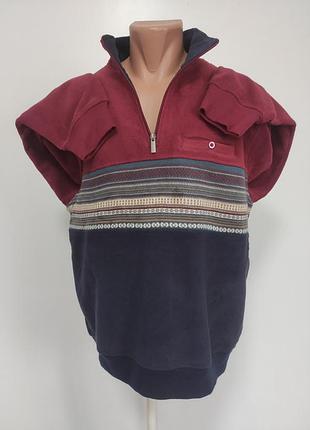 Мужская флисовая кофта теплая на манжете l /xl ог 120-124 см