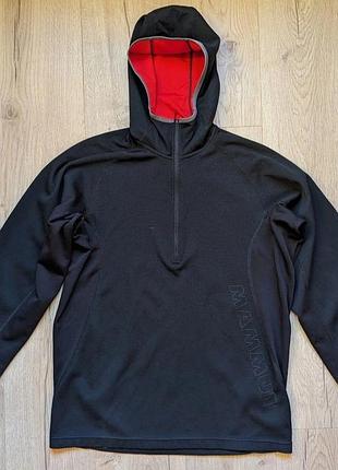 Мужской флисовый пуловер с капюшоном mammut outline hooded pullover от известного швейцарского аутдор-бренду. размер l.