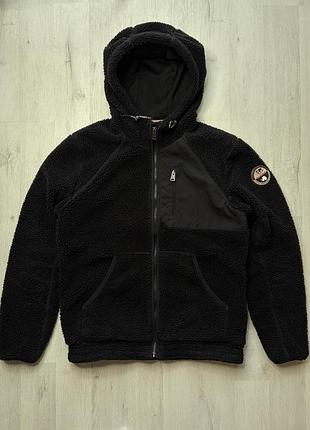 Чоловіча флісова куртка napapijri yupik full-zip fleece hoodie розмір s/m