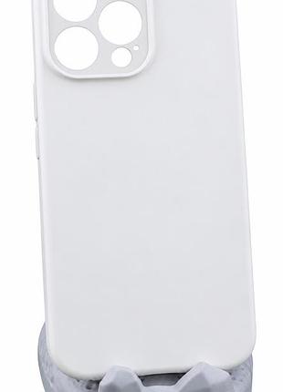 Чохол silicone case box для apple iphone 14 pro max бампер soft touch з мікрофіброю білий (без лого)