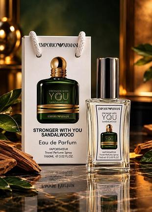 Парфуми чоловічі armani stronger with you sandalwood,50 мл,сумка. в стилі бренду
