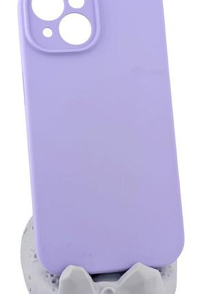 Чохол silicone case box для apple iphone 15 бампер із мікрофіброю бузковий (без лого)