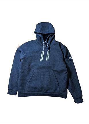 Теплое худи new balance с густым флисом / мужская кофта с капюшоном m