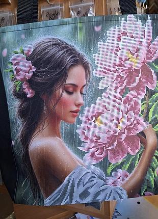 Шопер під вишивку бісером, нитками.