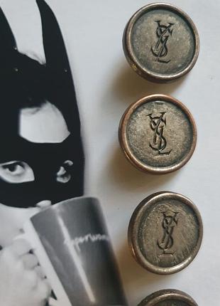 Вінтажні металеві гудзики 18 мм saint laurent (ysl)  5 шт, ціна за штуку